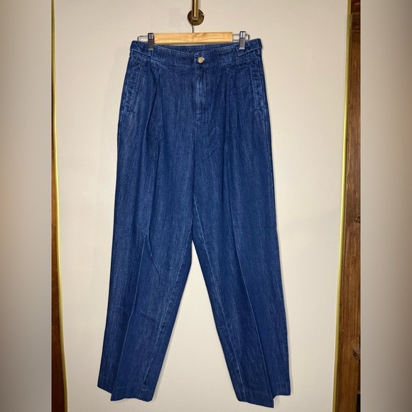 J.Crew Tapered Pleated Jeans 1984 Rigid Denim High Rise Size 26 Tall NWT - Picture 2 of 9